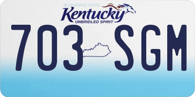 KY license plate 703SGM