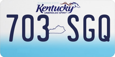 KY license plate 703SGQ