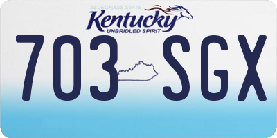 KY license plate 703SGX