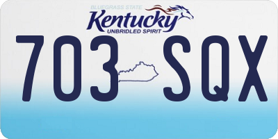 KY license plate 703SQX