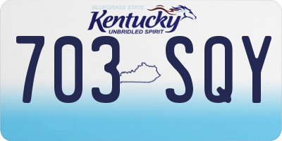 KY license plate 703SQY