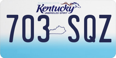 KY license plate 703SQZ