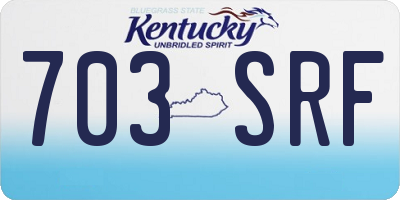 KY license plate 703SRF