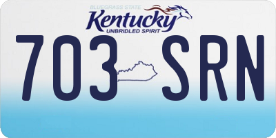 KY license plate 703SRN