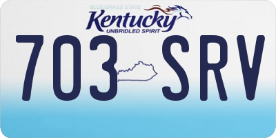 KY license plate 703SRV