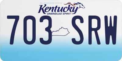 KY license plate 703SRW