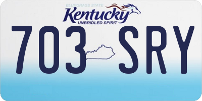 KY license plate 703SRY
