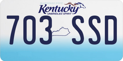 KY license plate 703SSD