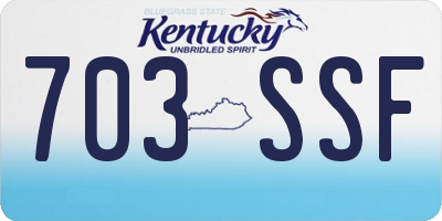 KY license plate 703SSF
