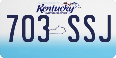 KY license plate 703SSJ