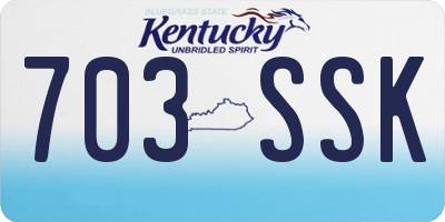 KY license plate 703SSK