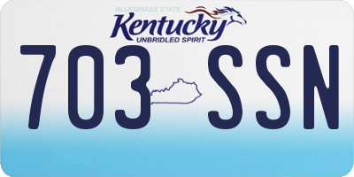 KY license plate 703SSN