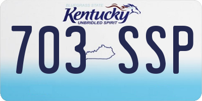 KY license plate 703SSP
