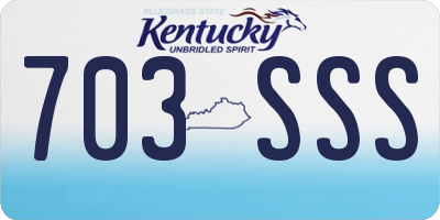 KY license plate 703SSS