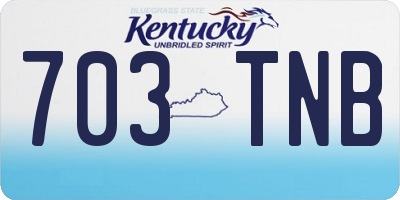KY license plate 703TNB
