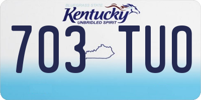KY license plate 703TUO