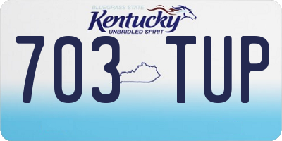 KY license plate 703TUP