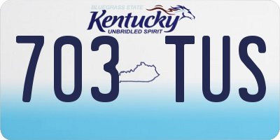 KY license plate 703TUS