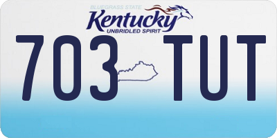 KY license plate 703TUT