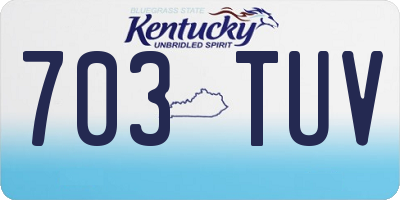 KY license plate 703TUV
