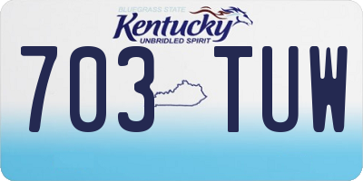 KY license plate 703TUW