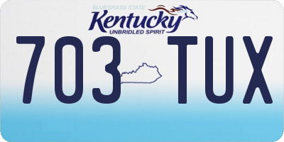 KY license plate 703TUX