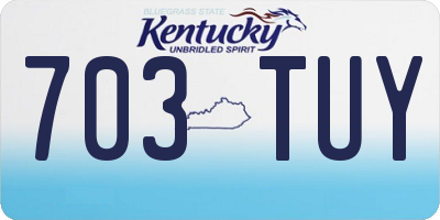KY license plate 703TUY