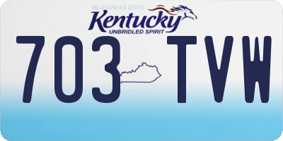 KY license plate 703TVW