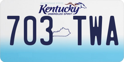 KY license plate 703TWA