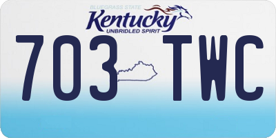 KY license plate 703TWC