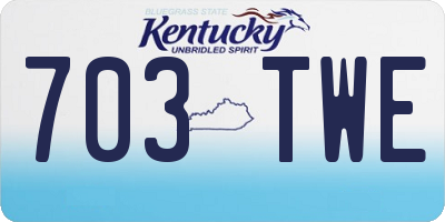 KY license plate 703TWE