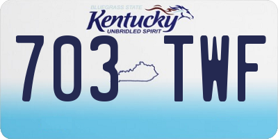 KY license plate 703TWF