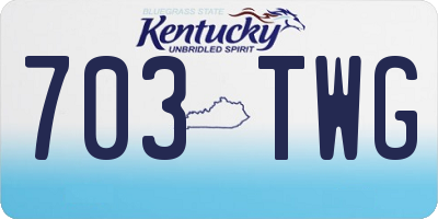 KY license plate 703TWG