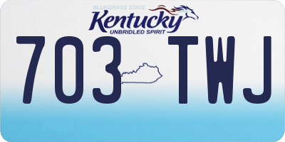 KY license plate 703TWJ