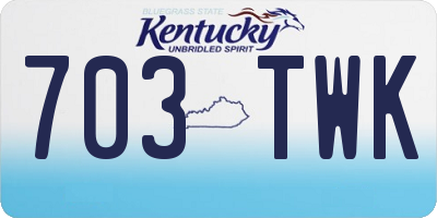 KY license plate 703TWK