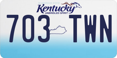 KY license plate 703TWN
