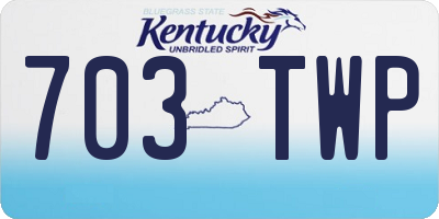 KY license plate 703TWP
