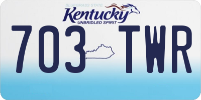 KY license plate 703TWR
