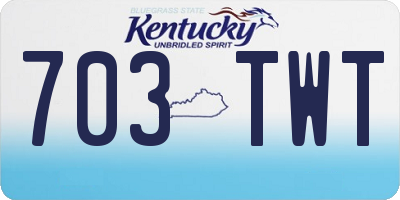 KY license plate 703TWT