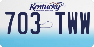 KY license plate 703TWW