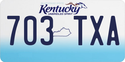 KY license plate 703TXA
