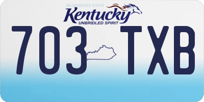 KY license plate 703TXB