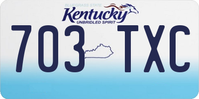 KY license plate 703TXC