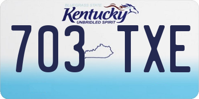 KY license plate 703TXE