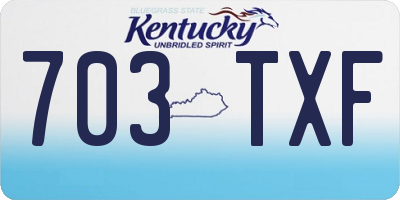 KY license plate 703TXF