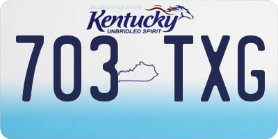 KY license plate 703TXG