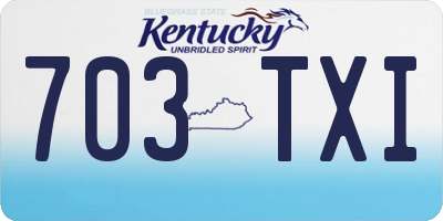 KY license plate 703TXI