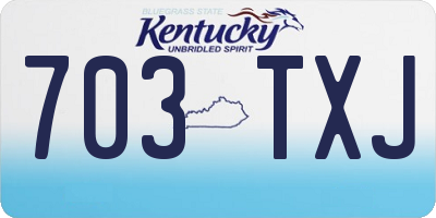 KY license plate 703TXJ