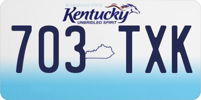 KY license plate 703TXK