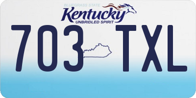 KY license plate 703TXL